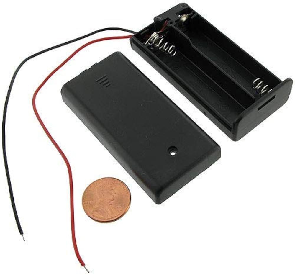 2x AA battery box on-off  قاعدة بطاريه
