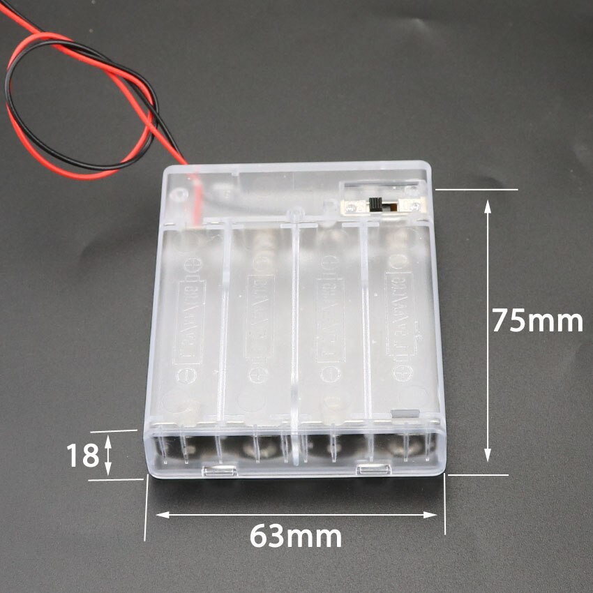 4 x AA battery box on-off   قاعدة بطاريه