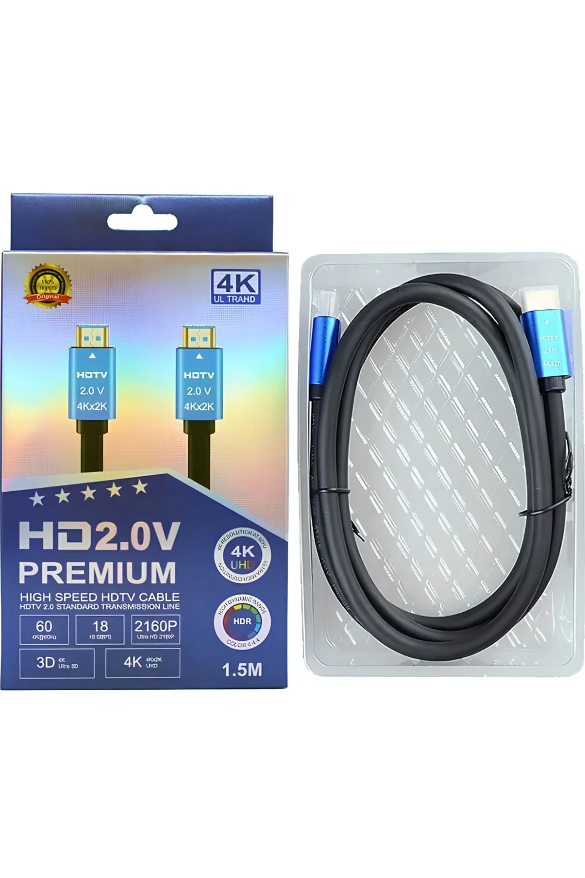 كابل HDMI 4K اصدار 2.0v بطول 1.5 متر