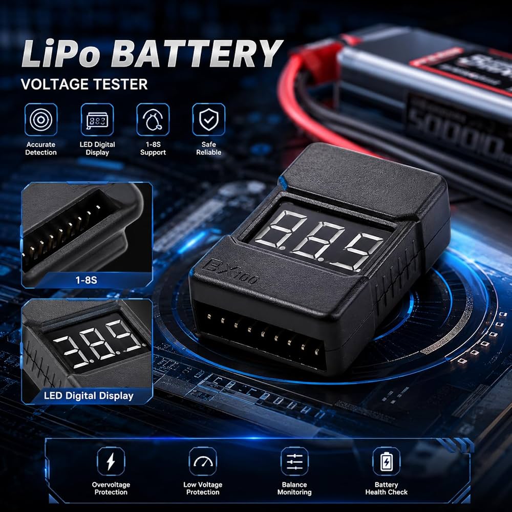 F6 Lipo Battery Low Volt Checker Tester فاحص جهد بطاريات الليبو