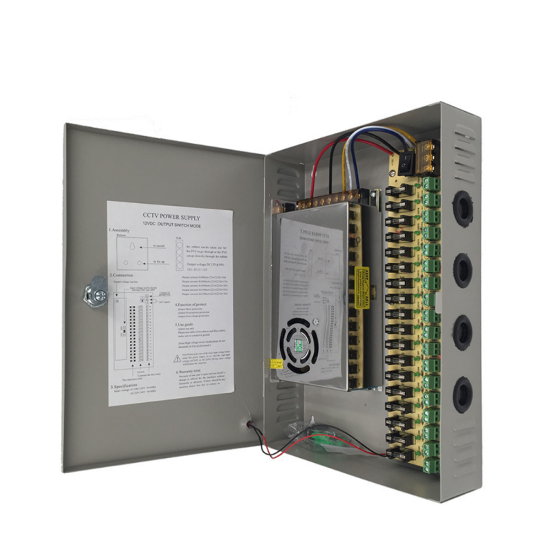 موزع كهرباء كاميرات CCTV Power Supply Box 12v 20a 18ch