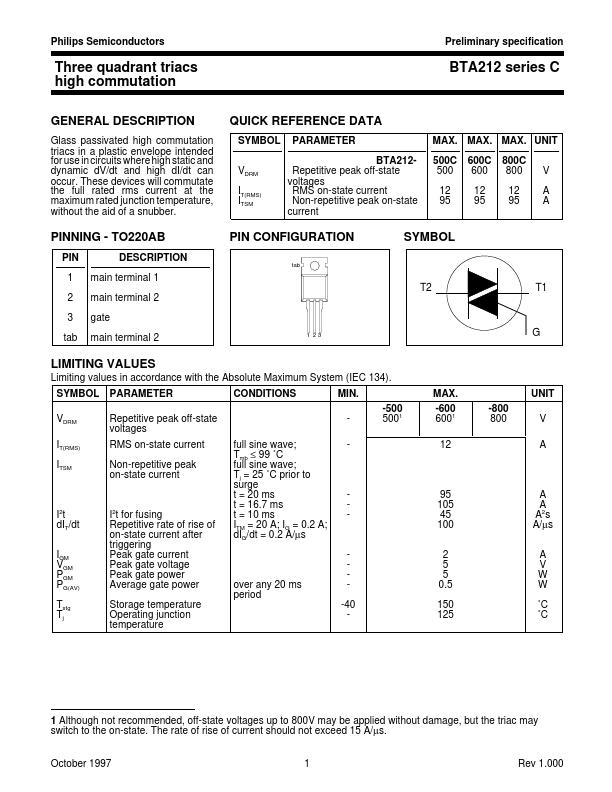 SF7-BTA212 - triac