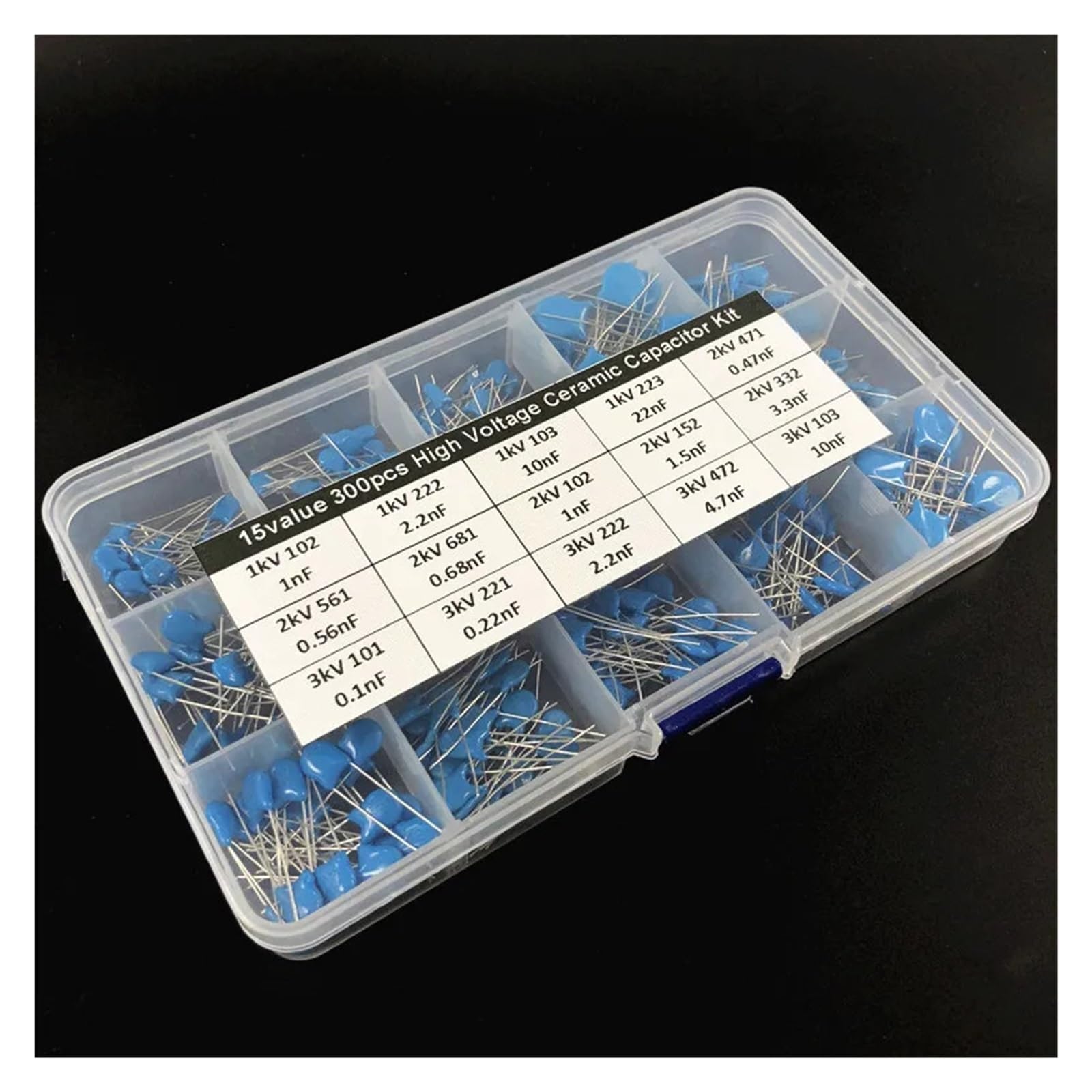 ceramic capitor kit 300pes 0.1nf~22nf high voltage