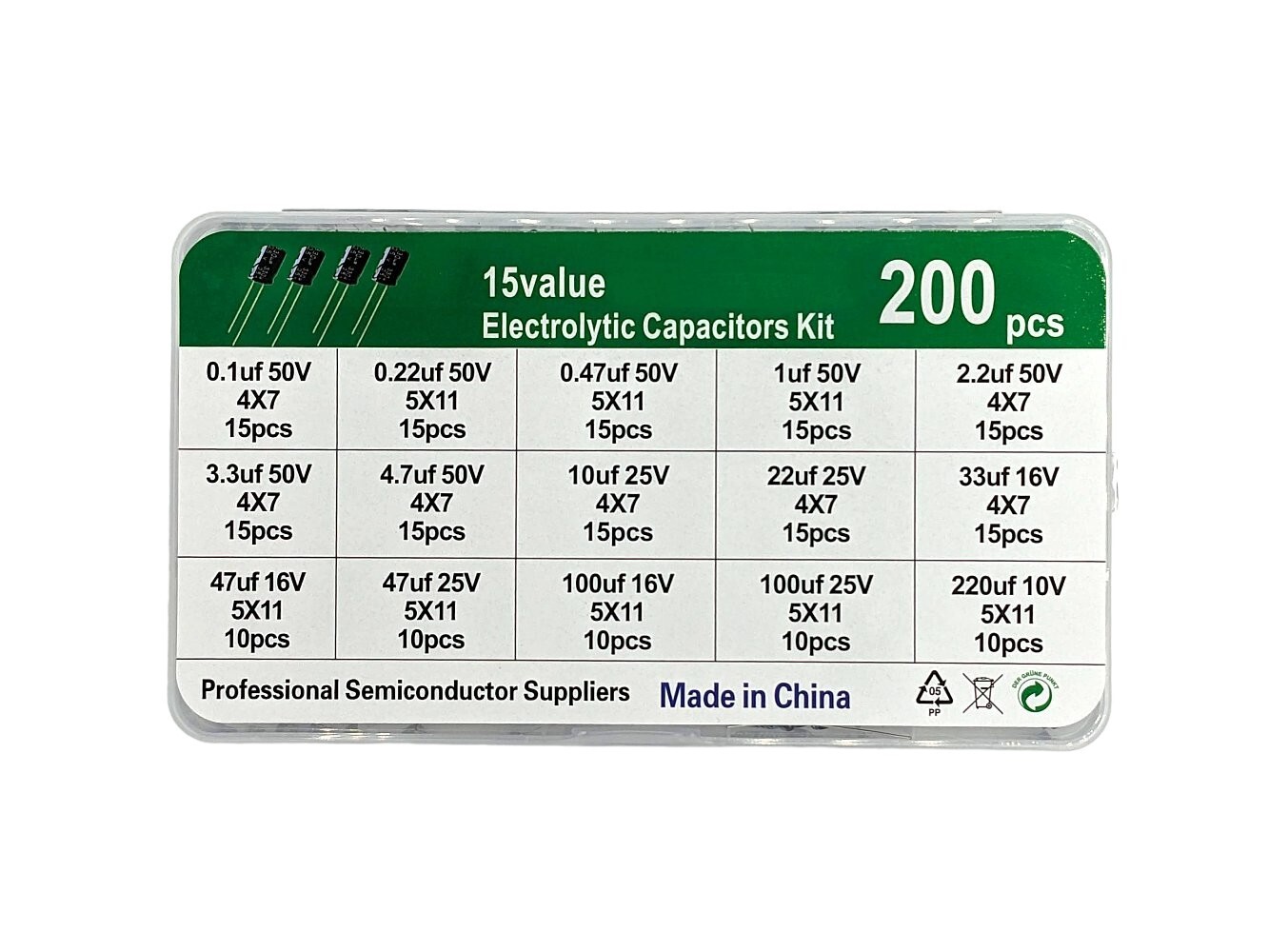 capactor kit 200pice 15