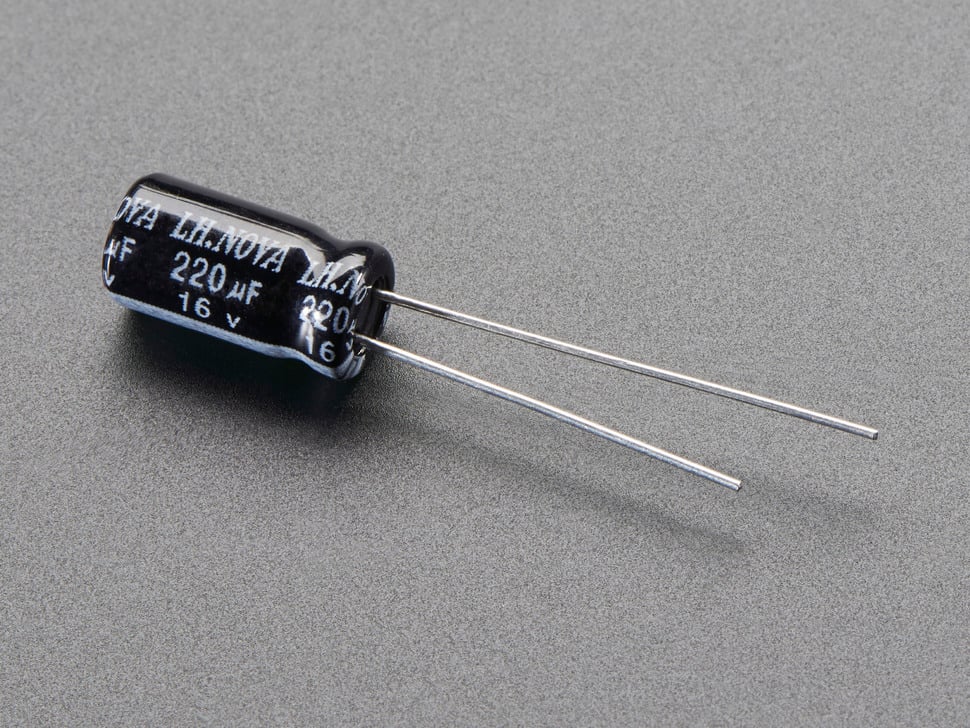 16v220uF Electrolytic Capacitor مكثف كيميائي