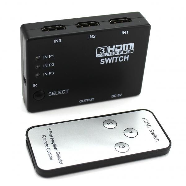  1080p  hdmi switch remot  3in1