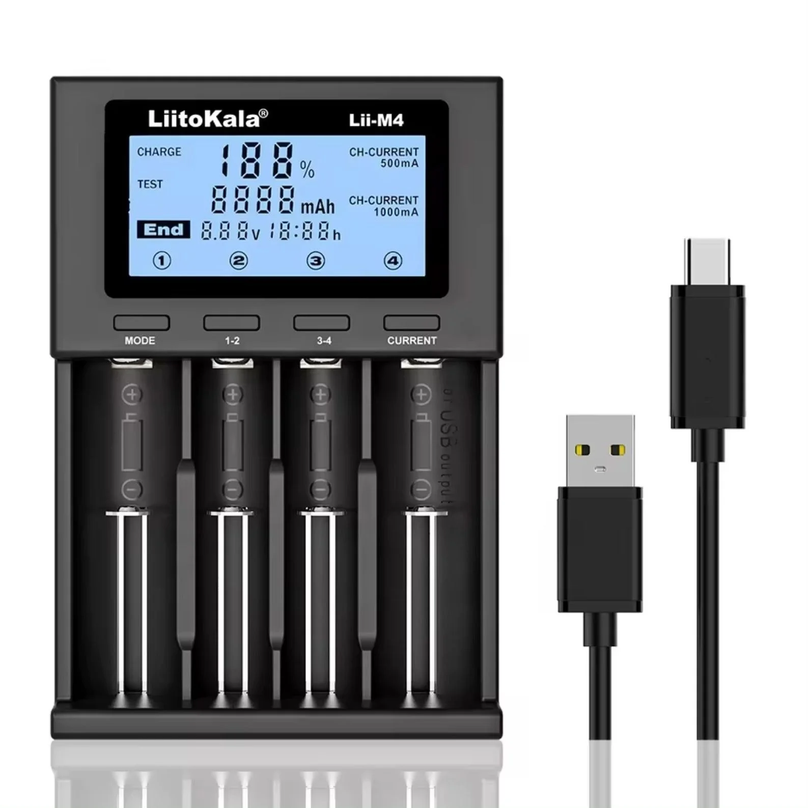 شحن رباعي LIITOKALA  battery  charger 18650 Lii-M4