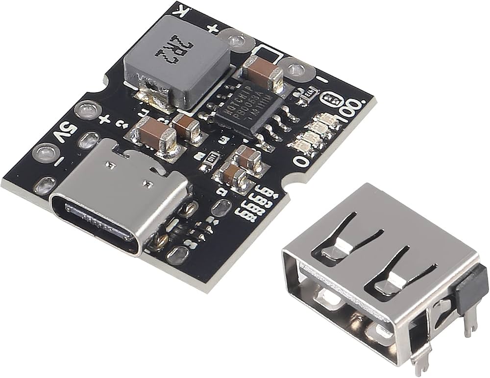 W6 type c 5v2a step up booster with usb  لوحة شحن ورفع جهد