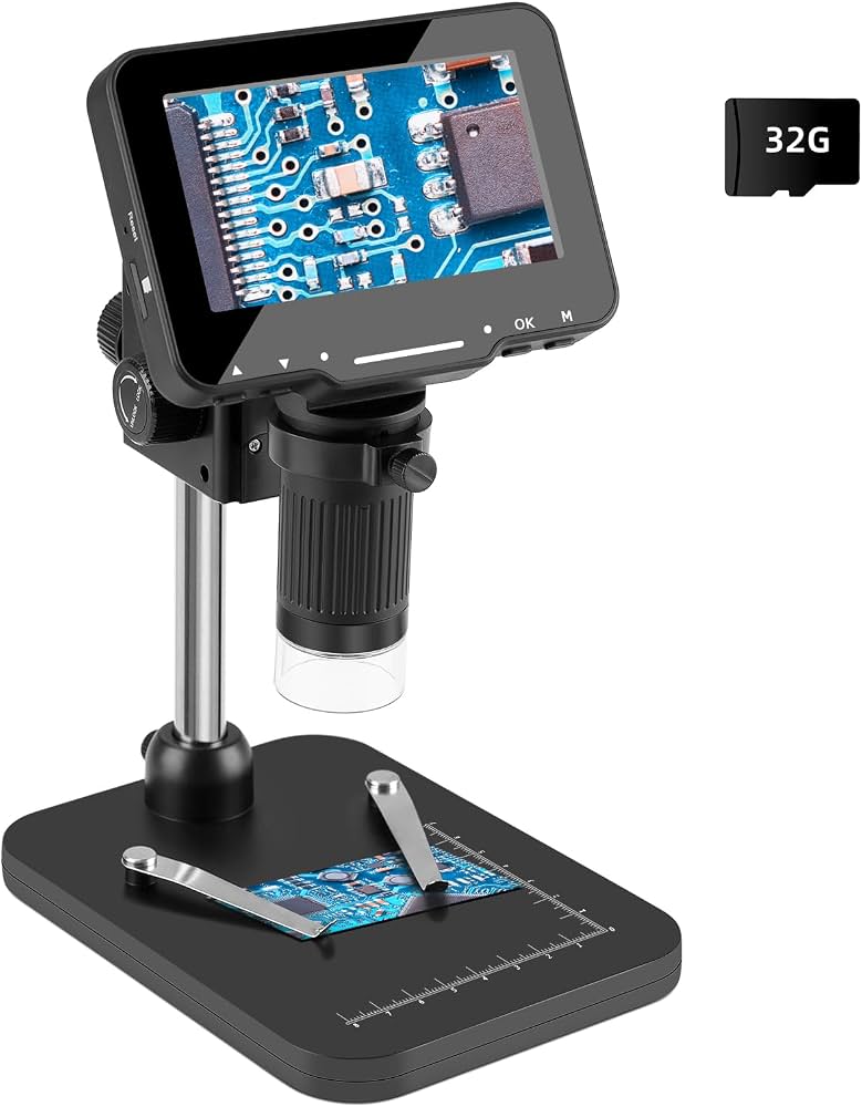 5MP 7 inch Digital Microscope 1200x Magnification HD جهاز تكبير الكتروني