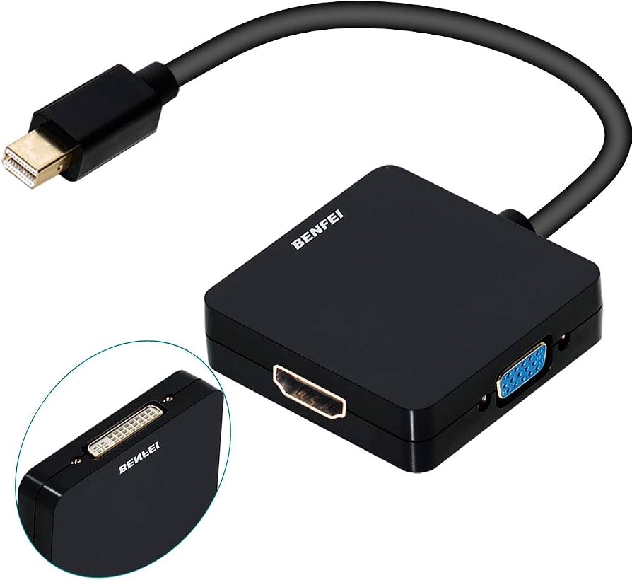 3-in-1 Mini DisplayPort to HDMI/DVI/VGA Adapter تحويلة