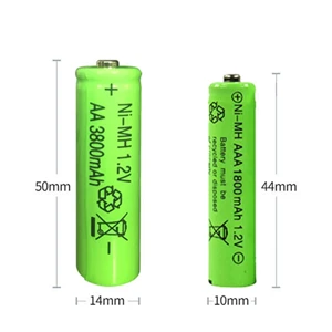 AA 1.2V 2200MA بطارية شحن سلك بالقطعة