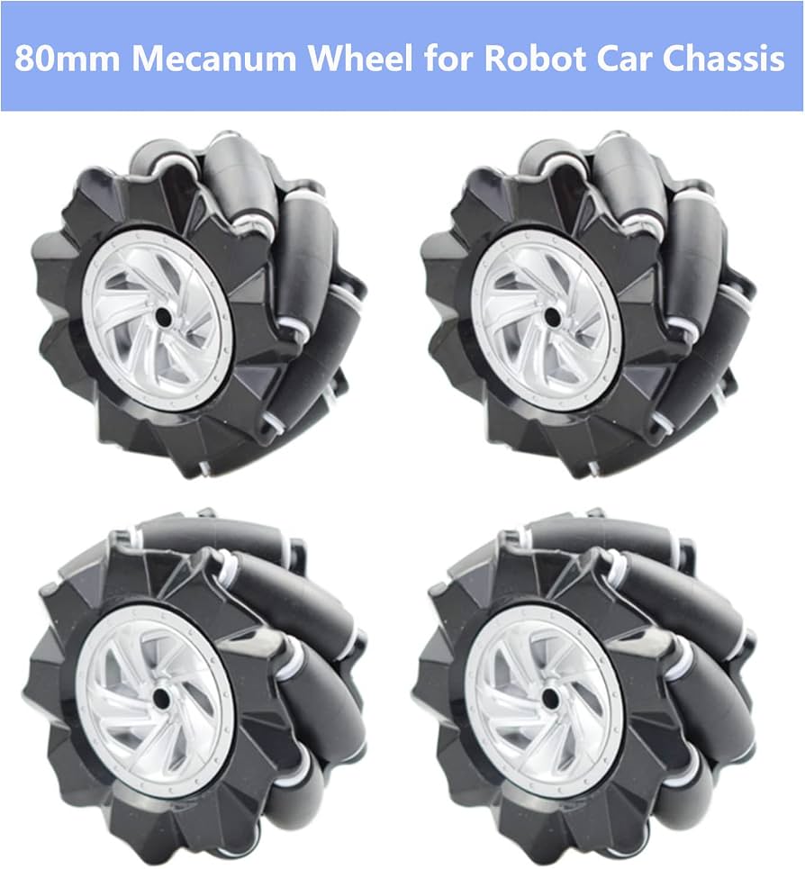 عجلة  mecanum wheel 80mm 4pcs set with tt geared