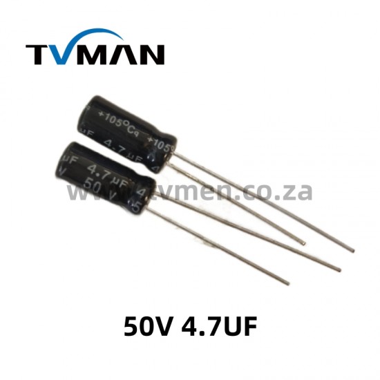 50v4.7uF Electrolytic Capacitor مكثف كيميائي