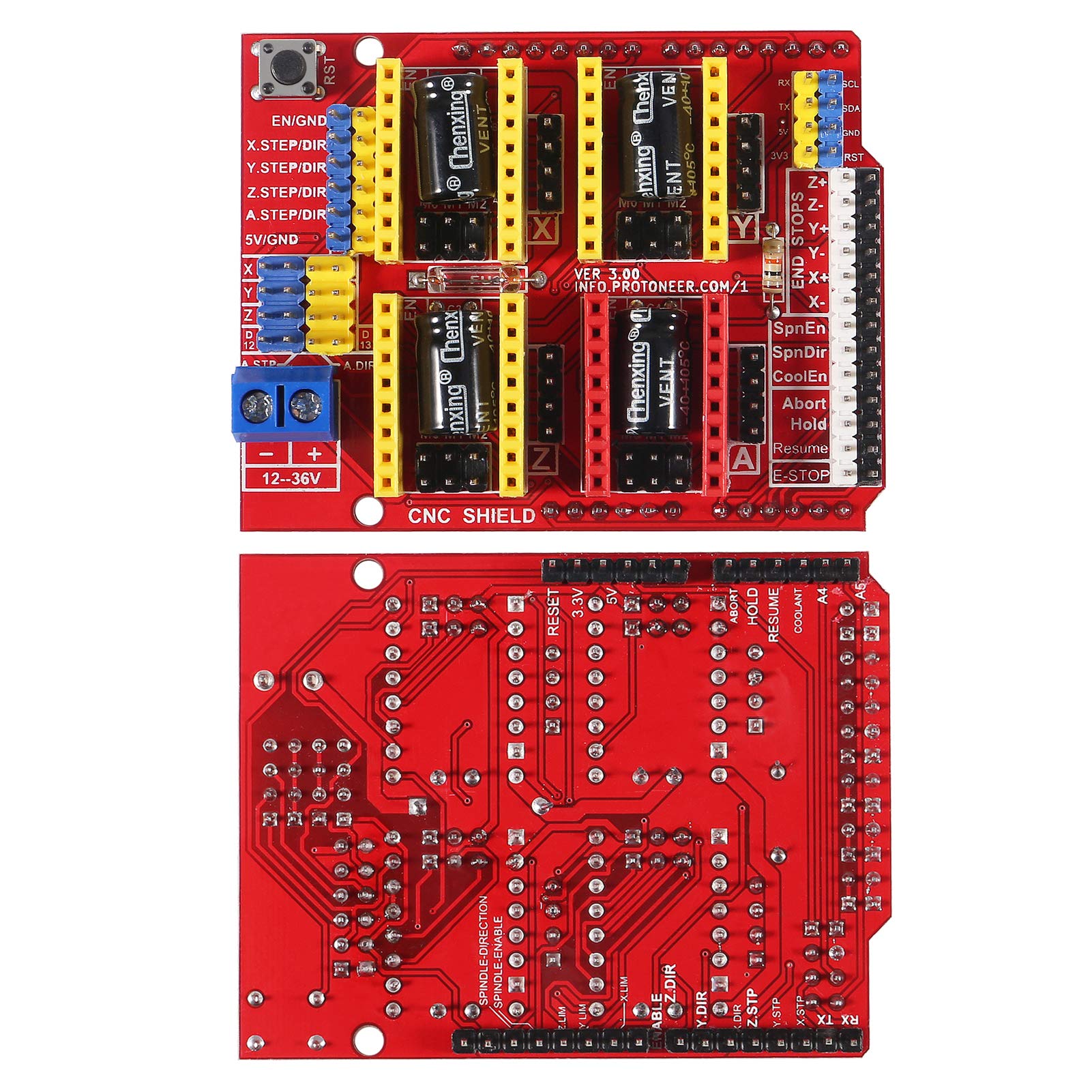 C4 CNC Shield +2pcs drv8825 لوحة توسعة مع متحكم