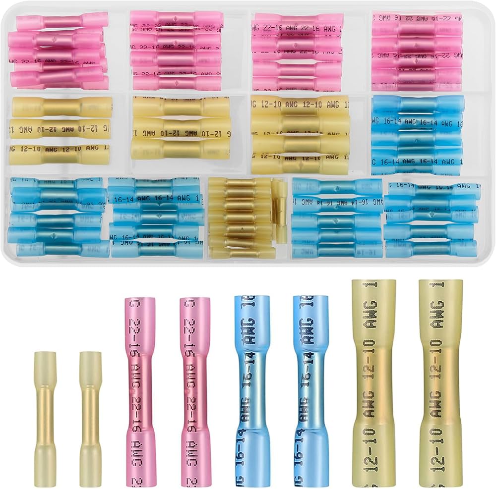 100PCS heat shrink butt connenctors