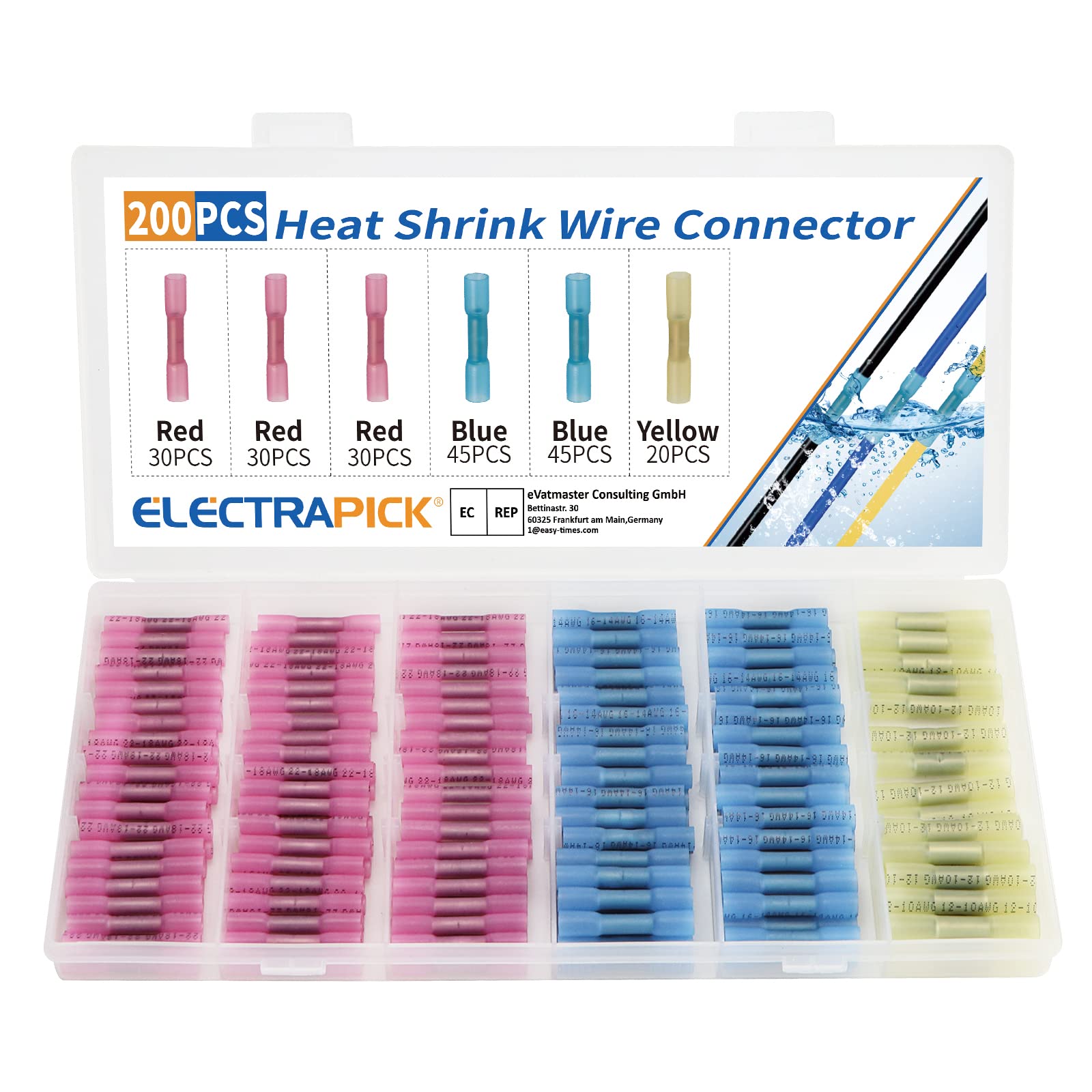 200PCS heat shrink butt connenctors