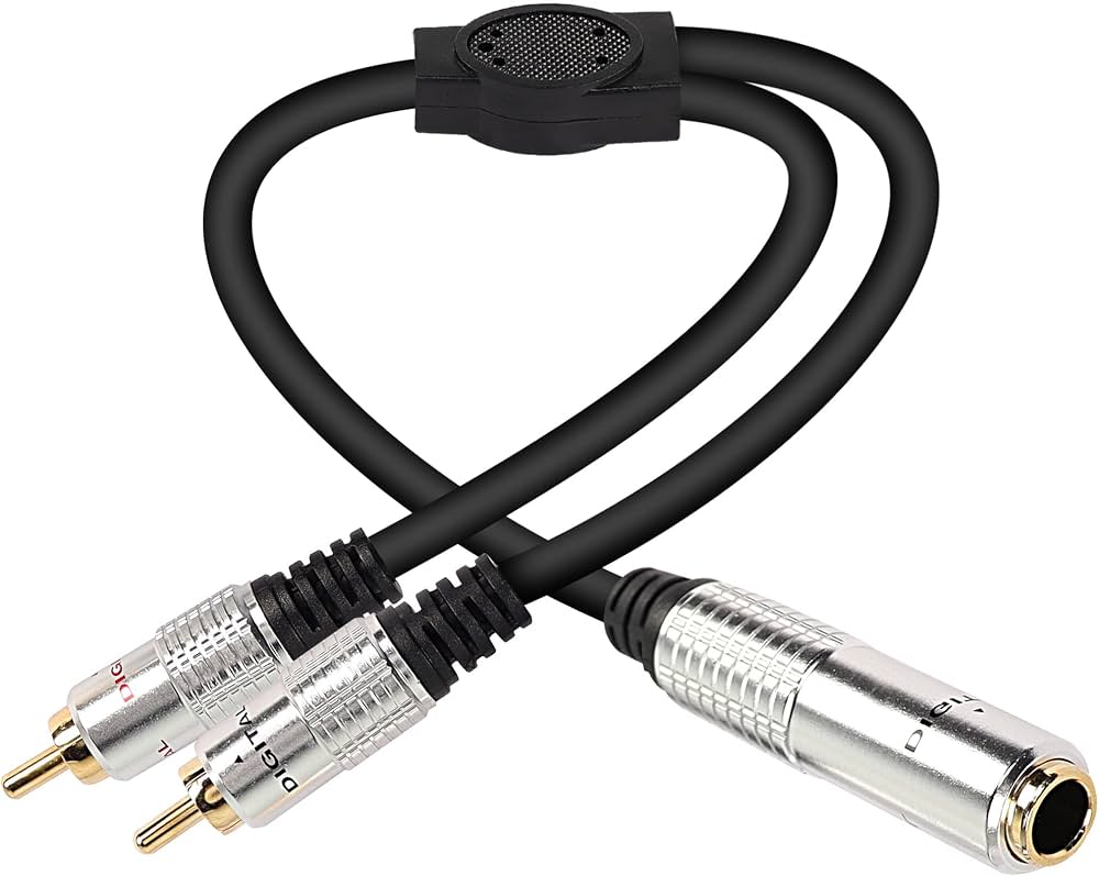 تحويلة صوت 6.5mm male to 2/dual rca female