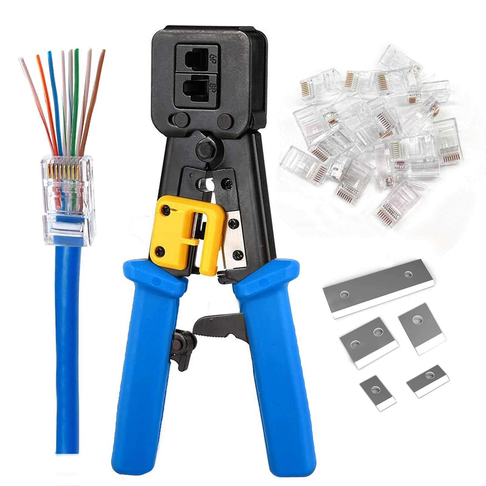 RJ45 Crimper Cable Blue Network Tool 6028