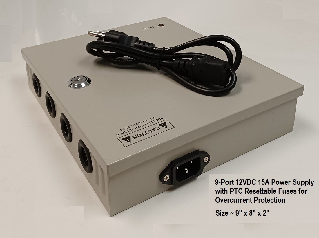 موزع كهرباء كاميرات CCTV Power Supply Box 12v 15a 9ch