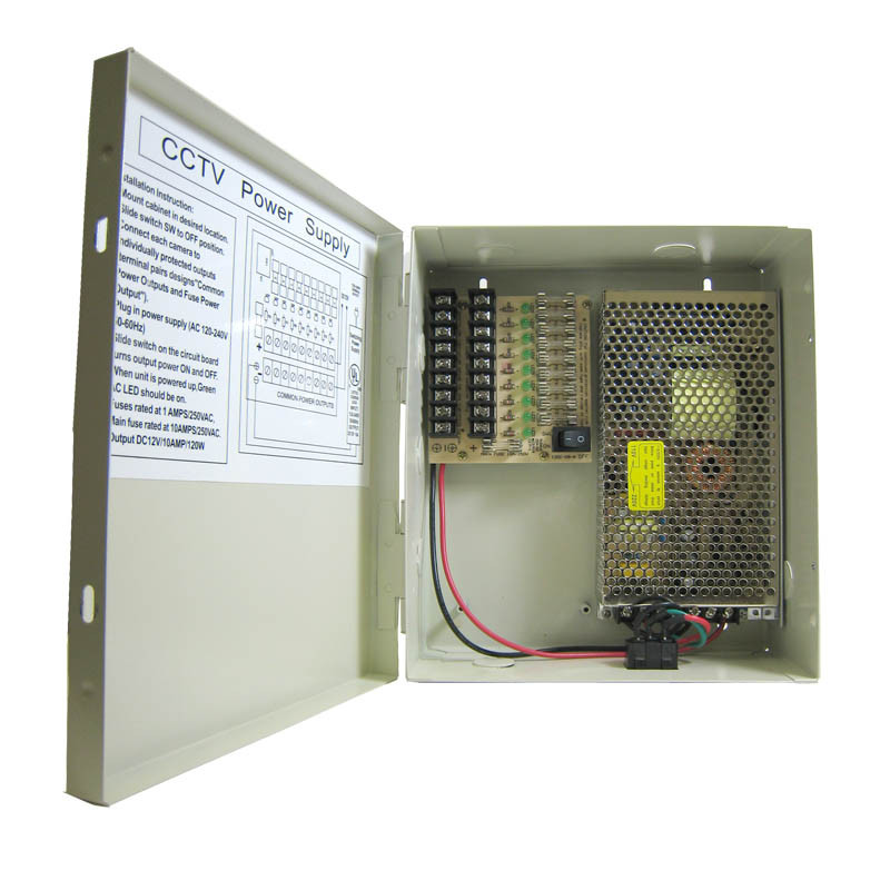 موزع كهرباء كاميرات CCTV Power Supply Box 12v 40a 9ch
