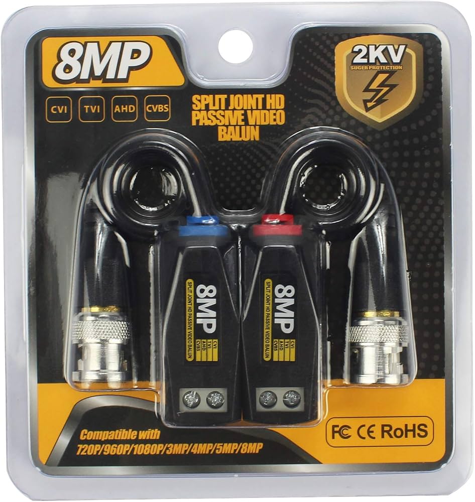 video Balun COMBINABLE 8MP yallow