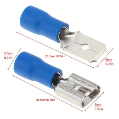 نهاية سلك S1 Female Spade 6.3mm blue