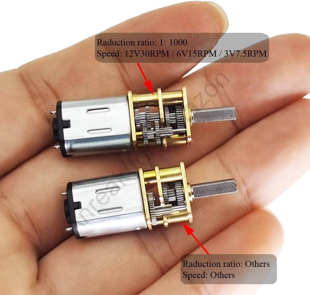 TI3 N20 Micro DC Geared Motor 12V Metal Gearbox حرك سيارات صغير