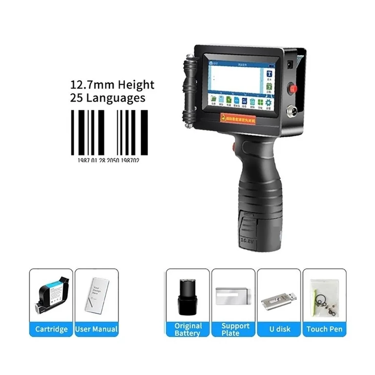 12.7mm Portable Handheld Inkjet Printer  Barcode QR Printer