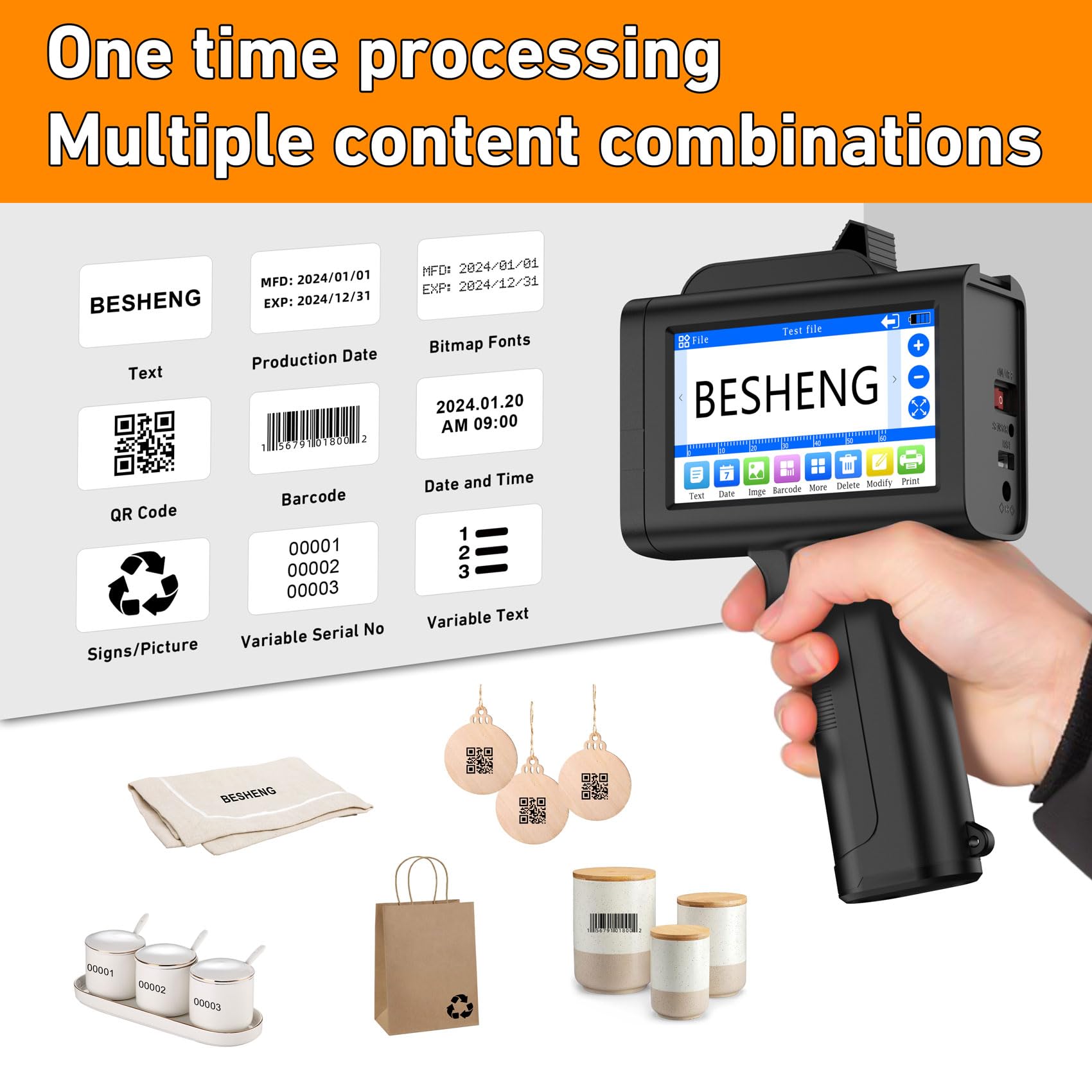 25mm Portable Handheld Inkjet Printer  Barcode QR Printer