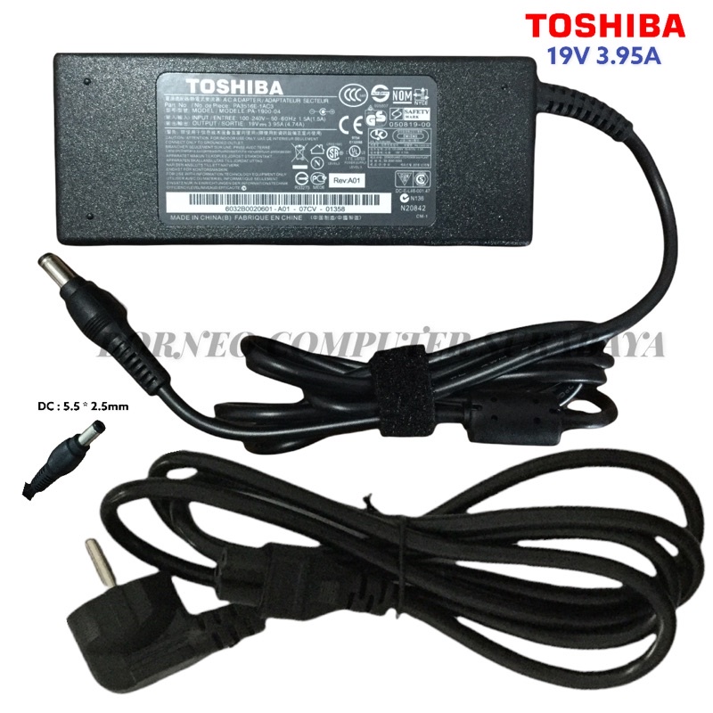 TOSHIBA Laptop Charger Adapter 19V 3.95A شاحن