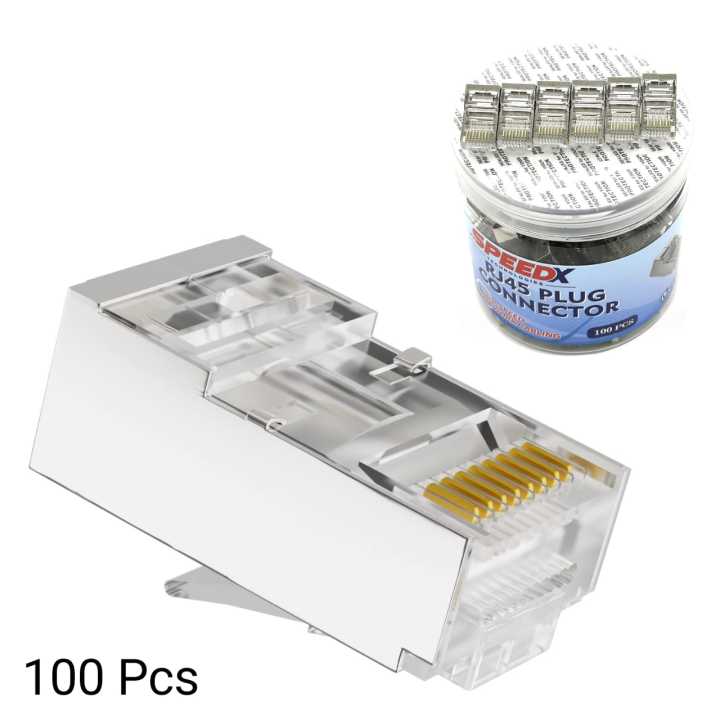 Rj45 CAT6 through ftp معدنية مفتوحة فيشه    BOX 100 PCS