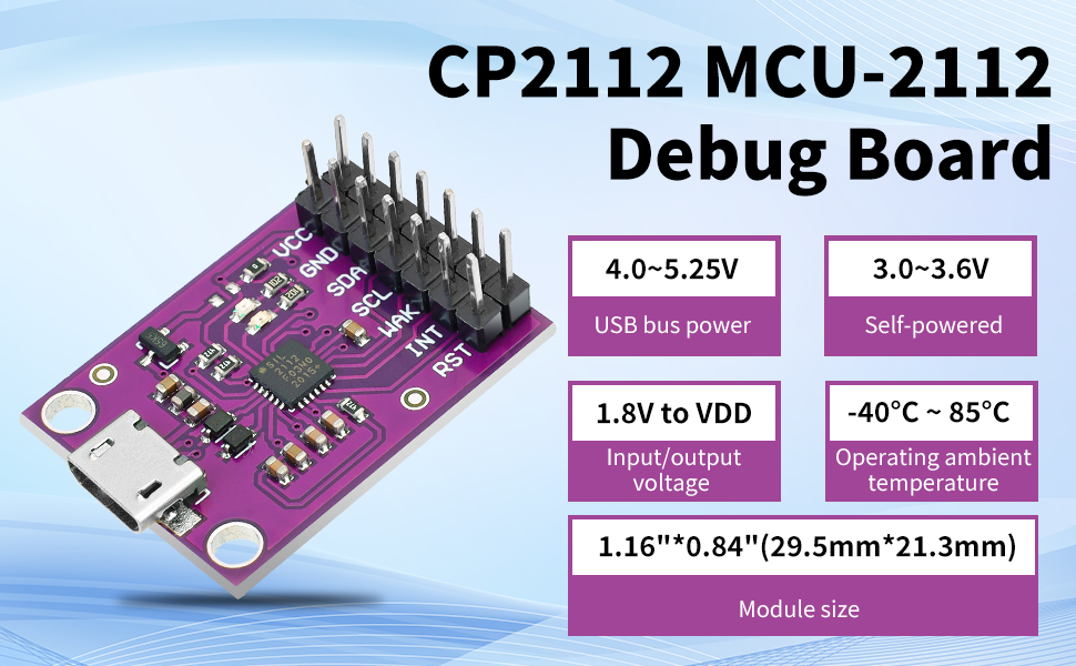 QQ13 MCU-2112 CP2112 لوحة تطوير