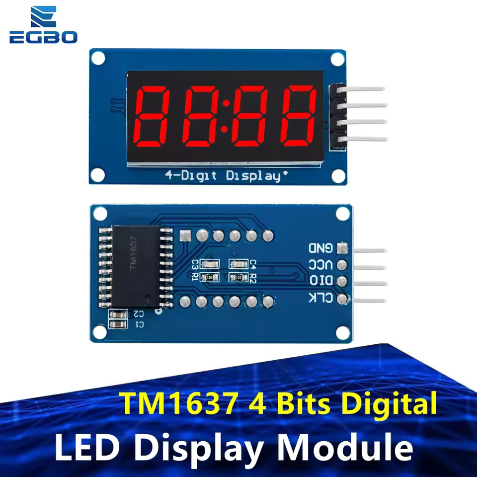 F8 TM1637 4-Digits 7 Segment LED Display Module and Clock شاشة عرض رقمية مكونة من 4 خانات
