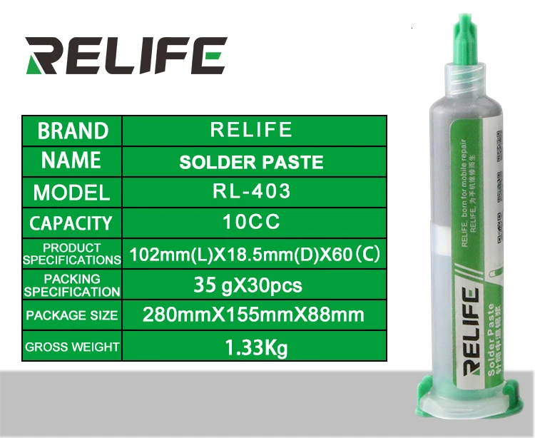 SOLDER RELIFE RL-403 183C   30G    لحام  شرنقة سائل