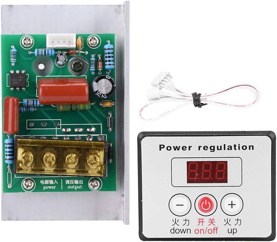 منظم جهد ومتحكم سرعة 6000W AC SCR Dimmer Regulator
