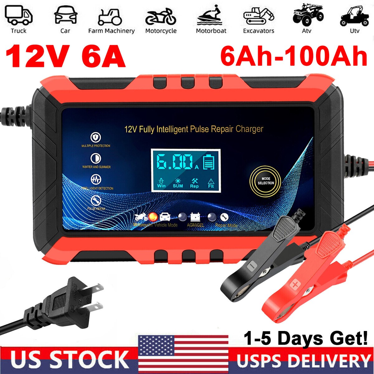 12v 6a smart battery charger