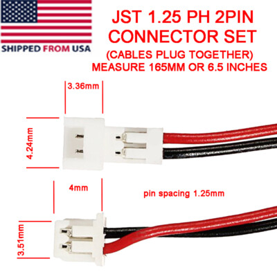 2PIN ph 1.25mm m/f plug
