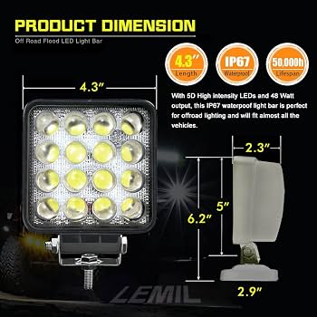 DC12V 48W LED Lamp with 3m Wire  لمبة ليد