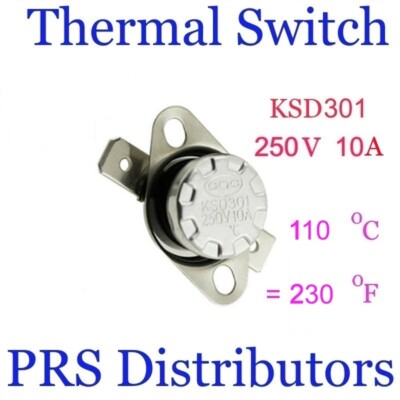 Thermostat KSD301 with switch 110C 250V 10A  ثرموستات حراري مع مفتاح