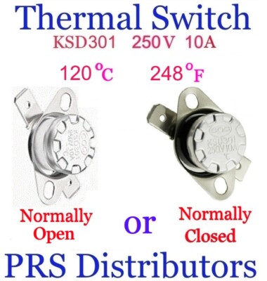 Thermostat KSD301 with switch 120C 250V 10A  ثرموستات حراري مع مفتاح