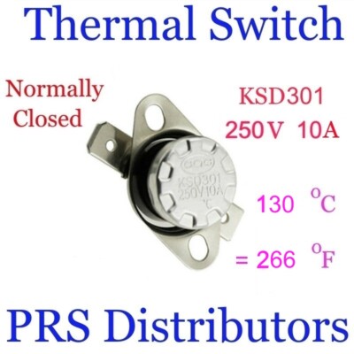 Thermostat KSD301 with switch 130C 250V 10A  ثرموستات حراري مع مفتاح