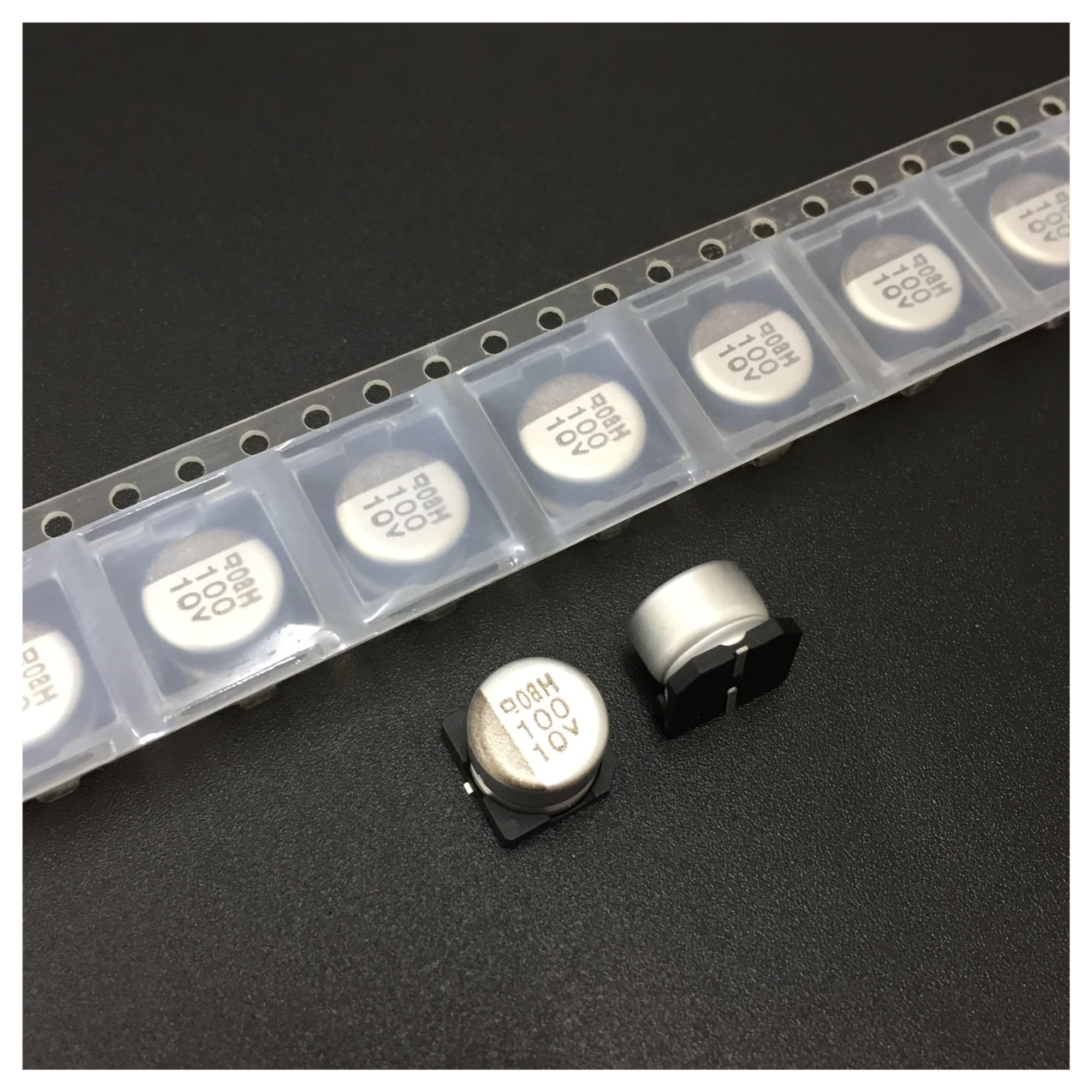 10v100uF SMD Electrolytic Capacitor مطبوع مكثف كيميائي