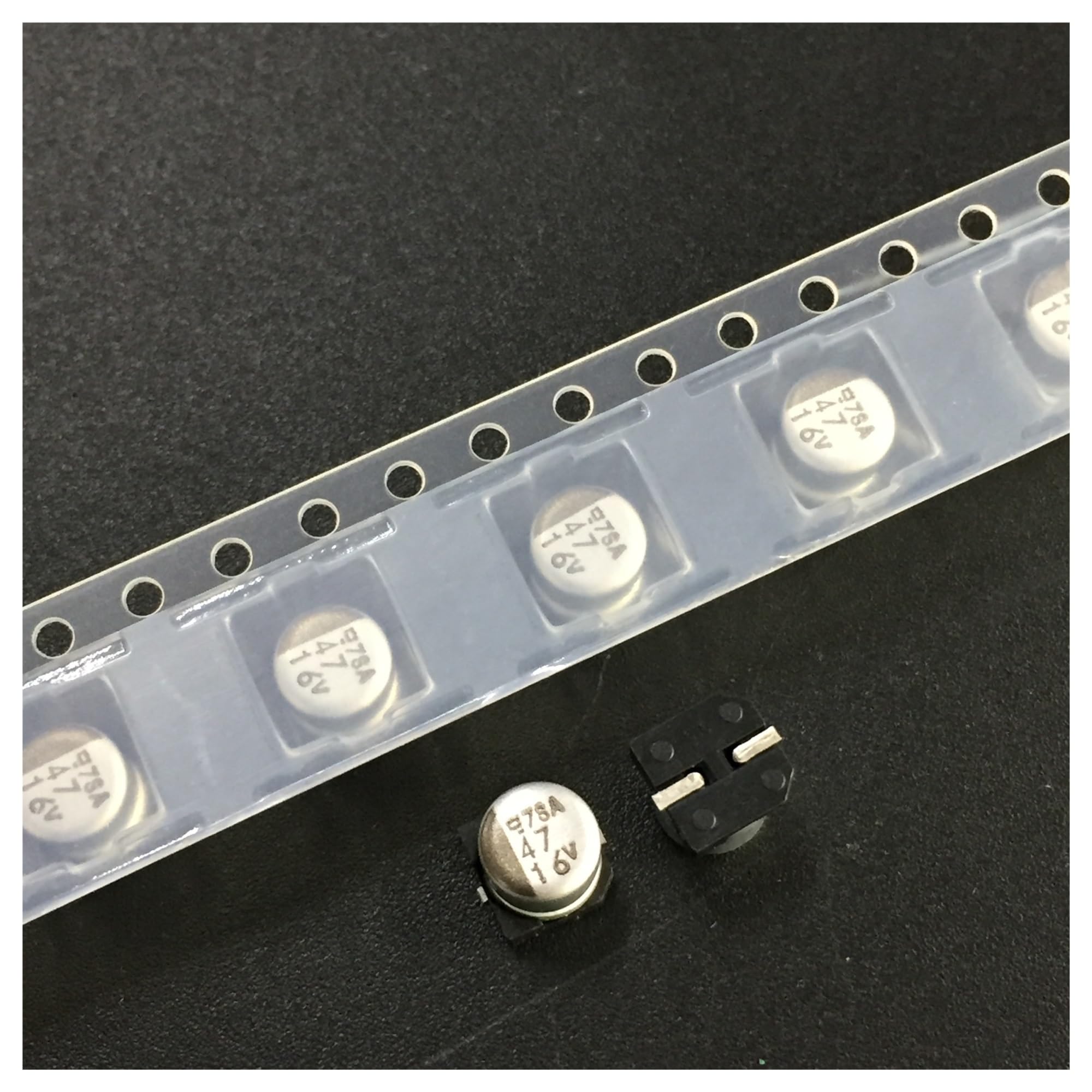 16v47uF SMD Electrolytic Capacitor مطبوع مكثف كيميائي