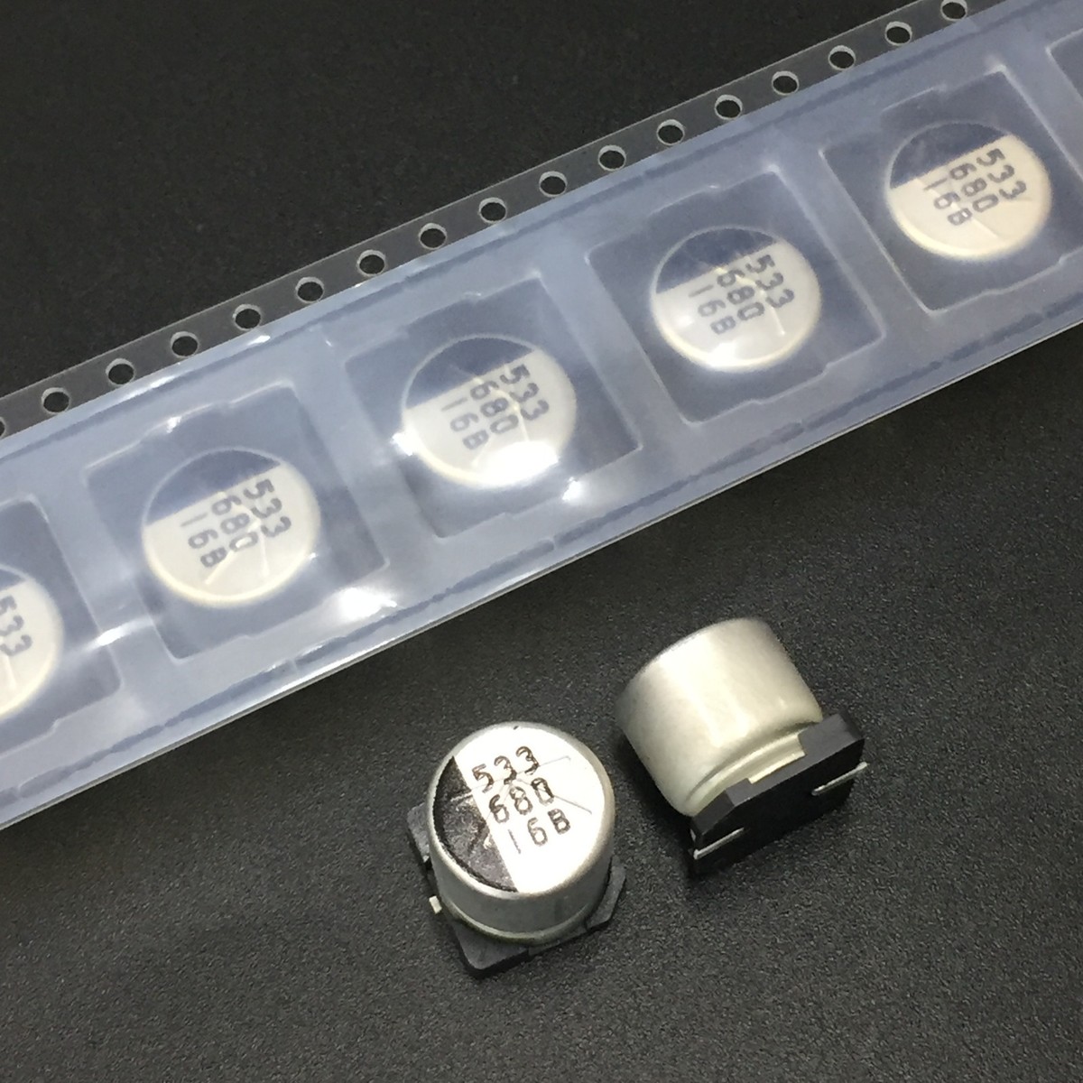 16v680uF SMD Electrolytic Capacitor مطبوع مكثف كيميائي