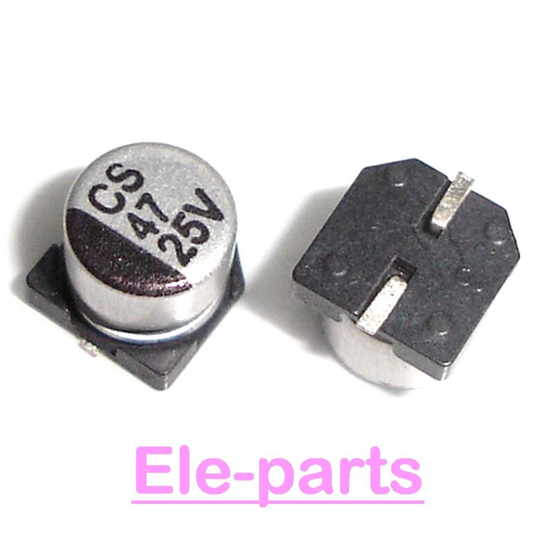 25v47uF SMD Electrolytic Capacitor مطبوع مكثف كيميائي