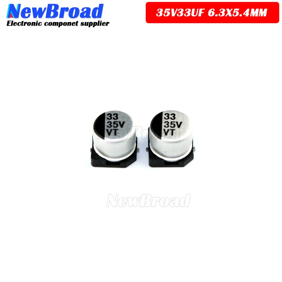 35v33uF SMD Electrolytic Capacitor مطبوع مكثف كيميائي