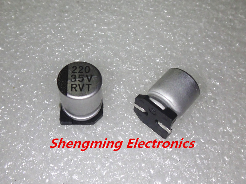 35v220uF SMD Electrolytic Capacitor مطبوع مكثف كيميائي