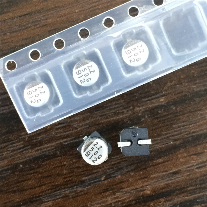 50v2.2uF SMD Electrolytic Capacitor مطبوع مكثف كيميائي