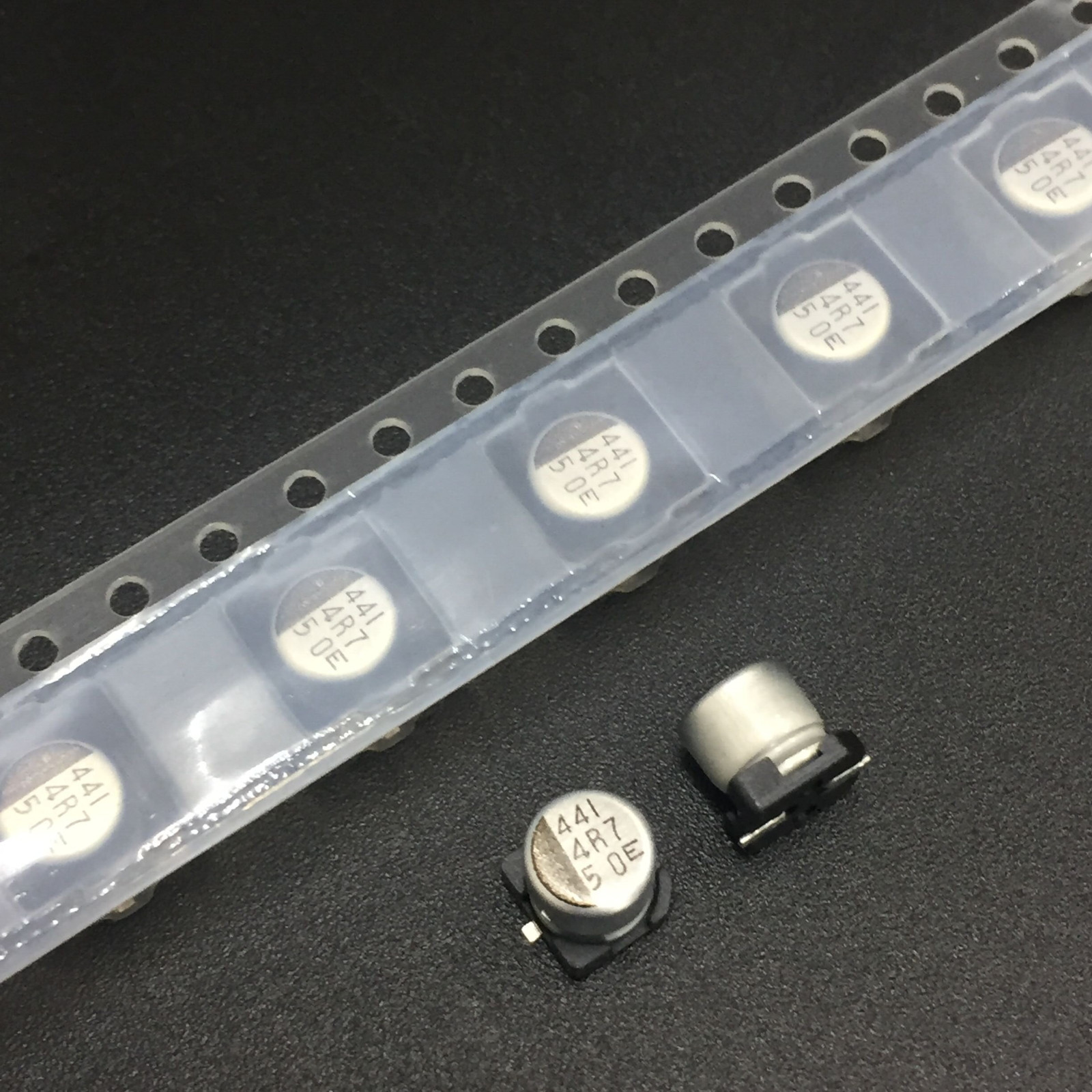 50v4.7uF SMD Electrolytic Capacitor مطبوع مكثف كيميائي