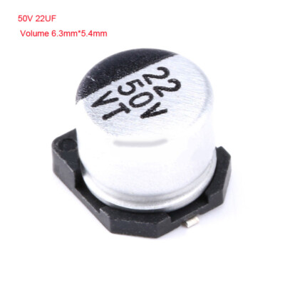 50v22uF SMD Electrolytic Capacitor مطبوع مكثف كيميائي